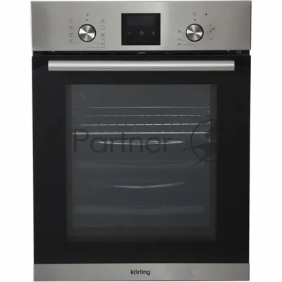 Встраиваемая электрическая духовка Korting OKB 7931 CMX 59.6 х 45 x 55 см, 9 режимов нагрева, сенсорное электронное управление TouchControl, LED дисплей Cold White белого цвета, утапливаемые переключатели, телескопические направляющие на 1-м уровне, нержавеющая сталь