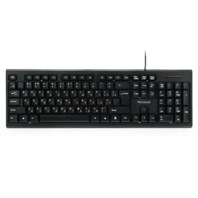Клавиатура проводная Гарнизон GK-120, USB, черный, поверхность- карбон