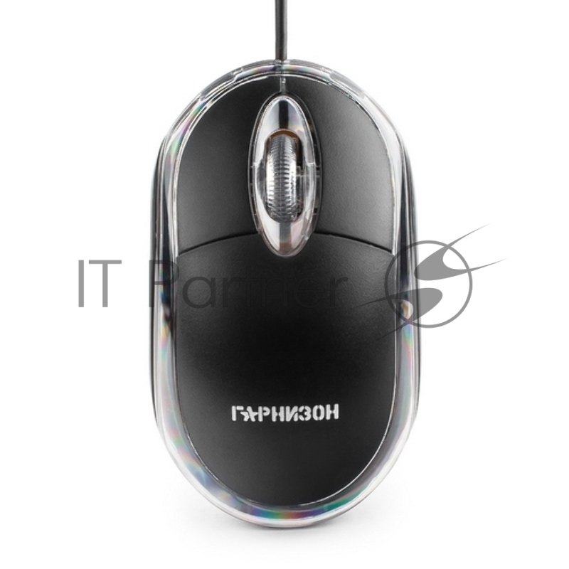 Мышь проводная Гарнизон GM-100 черный, 1000 dpi, USB, кнопки - 3
