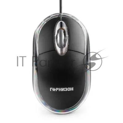 Мышь проводная Гарнизон GM-100 черный, 1000 dpi, USB, кнопки - 3