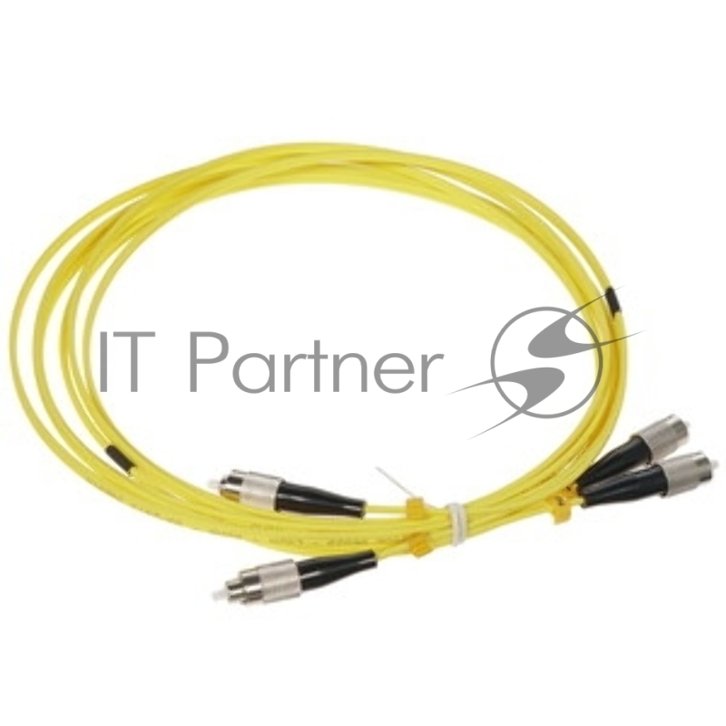 Патч-корд волоконно-оптический Hyperline FC-D2-9-FC/UR-FC/UR-H-1M-LSZH-YL(шнур) SM 9/125 (OS2), FC/UPC-FC/UPC, 2.0 мм, duplex, LSZH, 1 м