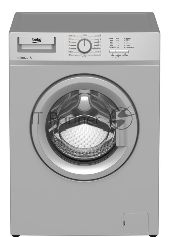 Стиральная машина Beko WRE 65P1 BSS серебристый, загрузка фронтальная 6 кг, 1000 об/мин., класс: А