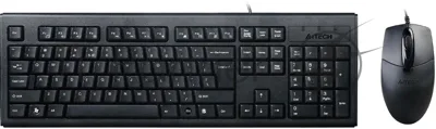 Комплект клавиатура+мышь A4Tech KRS-8372 проводной, USB, 1200 DPI, чёрный