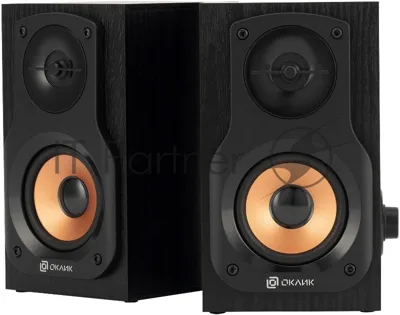 Акустическая система Oklick OK-162 2.0 темное дерево 8Вт
