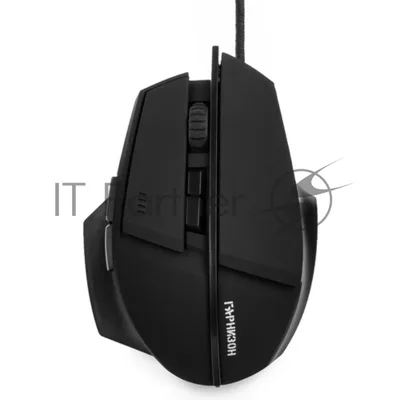 Мышь проводная Гарнизон GM-740G черный, 3200 dpi, USB, кнопки - 7