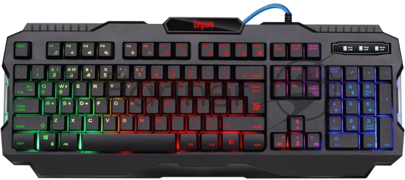 Клавиатура проводная Defender Legion GK-010DL RU, USB, черный