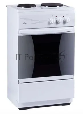 Плита электрическая Flama CE 3201 W белый, конфорок 2 шт, духовка 30 л, 50 см x 85 см x 36 см