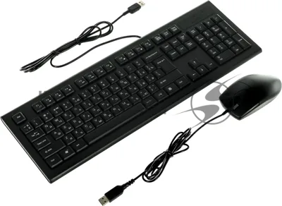 Комплект клавиатура+мышь A4Tech KR-8520D проводной, USB, 1200 DPI, чёрный