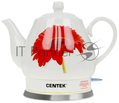 Электрочайник Centek CT-0062 белый, 2.0 л, 2000 Вт, скрытый нагревательный элемент