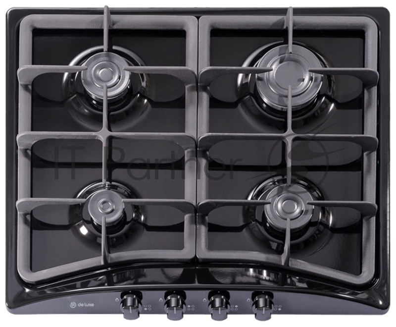 Газовая варочная поверхность De Luxe 5840.00гмв-055чр, 4 конфорки, эмалированная сталь, 7500 Вт