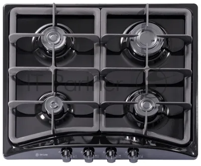 Газовая варочная поверхность De Luxe 5840.00гмв-055чр, 4 конфорки, эмалированная сталь, 7500 Вт