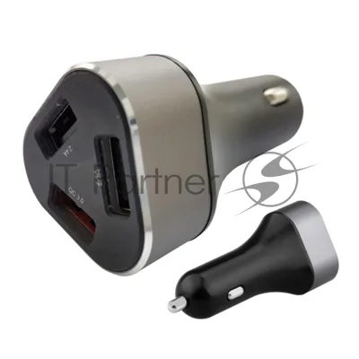 Автомобильное зарядное устройство ACD черный 23Вт, 3xUSB 1QC+2Smart, 3.6~12В, 3А RTL