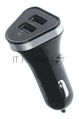 Автомобильное зарядное устройство QUMO 3A, 2 USB, 1A+2A черный