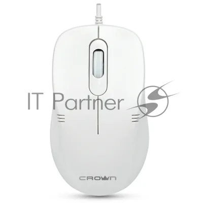 Мышь проводная Crown CMM-502 белый, 1000 dpi, USB, кнопки - 3