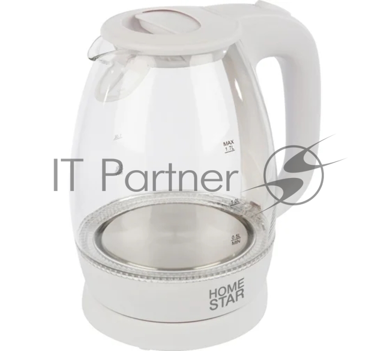 Чайник электрический Homestar HS-1012 1.7 л, стекло, белый (003566)