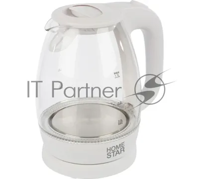 Чайник электрический Homestar HS-1012 1.7 л, стекло, белый (003566)