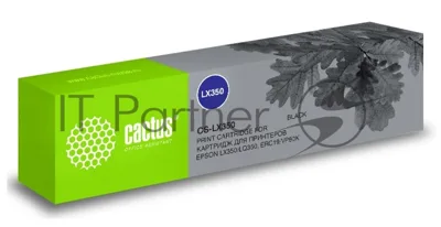 Картридж матричный Cactus CS-LX350 черный (12.7 мм, 10 м, 3500000 знаков) для Epson LX350/LQ350/ERC19/VP80K
