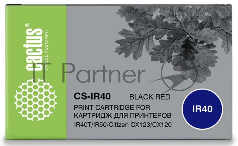 Картридж матричный Cactus CS-IR40 черный/красный (300 000 знаков) для Citizen IR40T/IR50/Citizen CX123/CX120