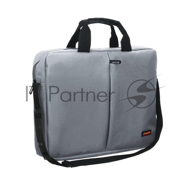 Сумка для ноутбука ExeGate Office F1590 Grey, серая, полиэстер, для ноутбуков до 15.6"