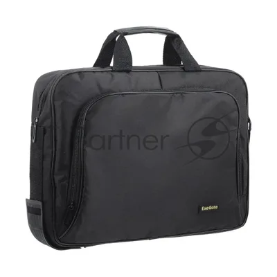 Сумка для ноутбука ExeGate EX264611RUS Office F1596 Black, черная, полиэстер, для ноутбуков до 15.6"