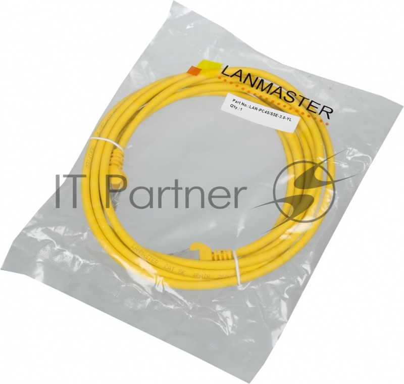 Кабель Патч-корд Lanmaster LAN-PC45/S5E-3.0-YL вилка RJ-45-вилка RJ-45 кат.5е 3м желтый LSZH (уп.:1шт)