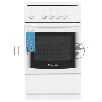 Плита газовая De Luxe 5040.44Г (КР) ЧР белый, конфорок 4 шт, духовка 46 л, 50 см x 85 см x 50 см