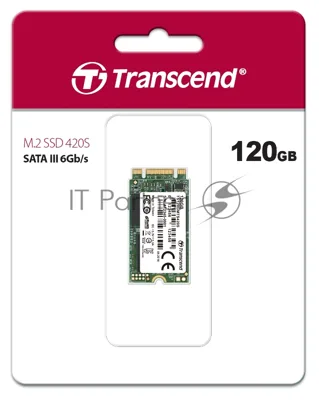 Накопитель SSD M.2 Transcend 120Gb MTS420 (SATA3, up to 560/340MBs, 85000 IOPs, 3D TLC, 22х42мм) TS120GMTS420S