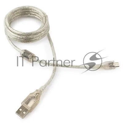 Кабель Cablexpert USB2.0 Pro, AM/microBM, 1,8м, экран, феррит.кольцо, прозрачны (CCP-mUSB2-AMBM-6-TR)