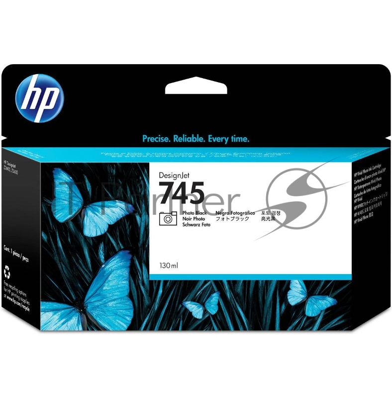 Картридж струйный HP 745 с чернилами фотографического черного цвета для принтеров Designjet, 130 мл