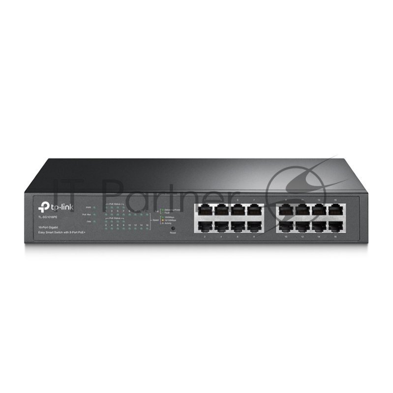 Коммутатор TP-Link TL-SG1016PE, 8×1 Гбит/с PoE+ + 8×1 Гбит/с Uplink, настраиваемый