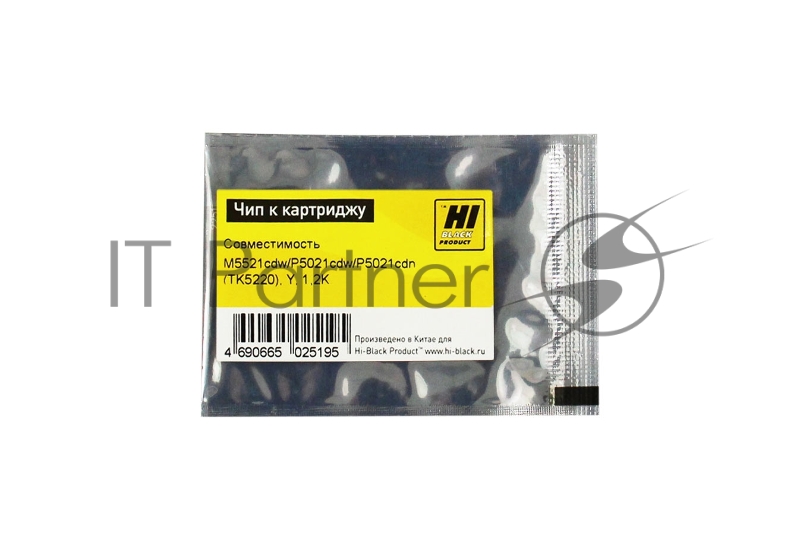Чип Hi-Black к картриджу Kyocera ECOSYS M5521cdw/P5021cdw/P5021cdn (TK-5220), Y, 1,2K