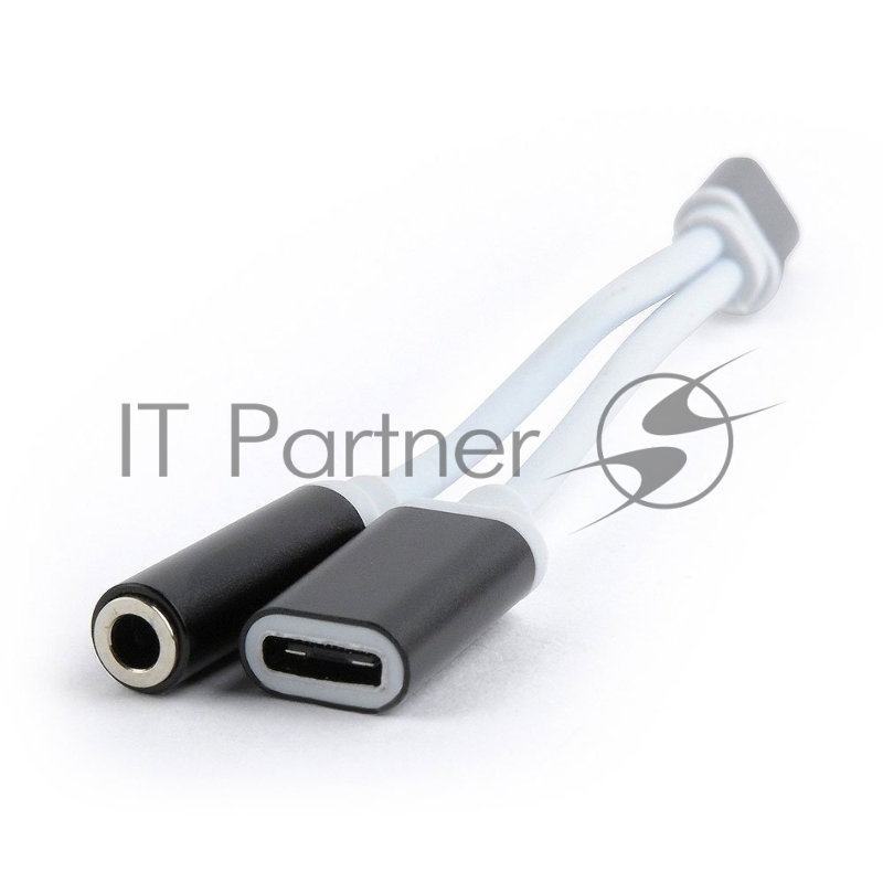 Переходник Cablexpert USB Type-C/Jack3.5 F+ Type-C F, черный, пакет (CCA-UC3.5F-02)