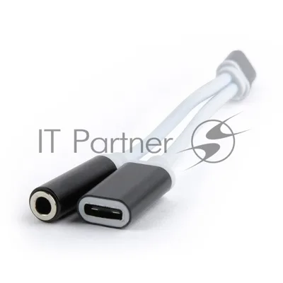 Переходник Cablexpert USB Type-C/Jack3.5 F+ Type-C F, черный, пакет (CCA-UC3.5F-02)