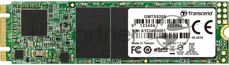 Накопитель SSD 480GB Transcend MTS820, 3D NAND, M.2, SATA III [R/W - 560/520 Mb/s]