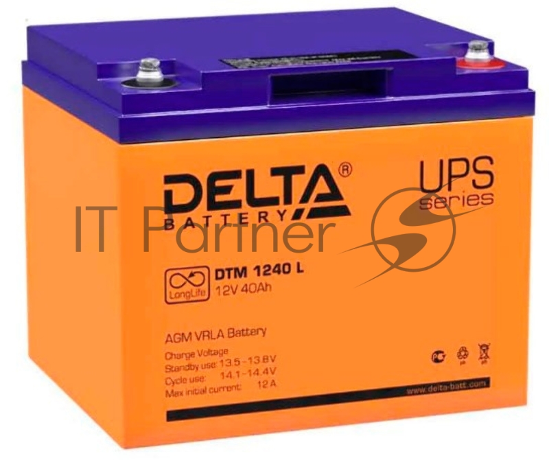 Батарея для ИБП Delta DTM 1240 L (12V, 40Ah) с увеличенным сроком службы (10 лет)