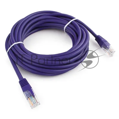 Патч-корд UTP Cablexpert cat.5e, 5м, литой, многожильный, фиолетовый