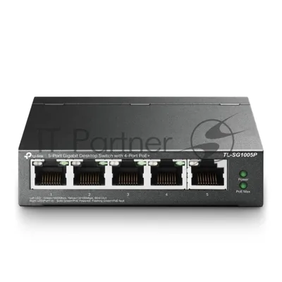 Коммутатор TP-Link TL-SG1005P, 4×1 Гбит/с PoE+ + 1×1 Гбит/с Uplink, неуправляемый
