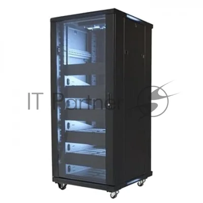 Телекоммуникационный шкаф Wize W27UR (Рэковая стойка)19”, высота 27U, габариты 1388х600х610 мм, вентиляция, колесики, макс. вес нагрузки 798 кг, сталь, черный
