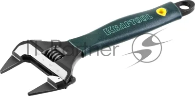 Ключ разводной KRAFTOOL "PROFESSIONAL", фосфатированное покрытие, эргономичная обрезиненная рукоятка,увеличенный зев,утонченные губки, 200мм/8", 38 мм 27263-20
