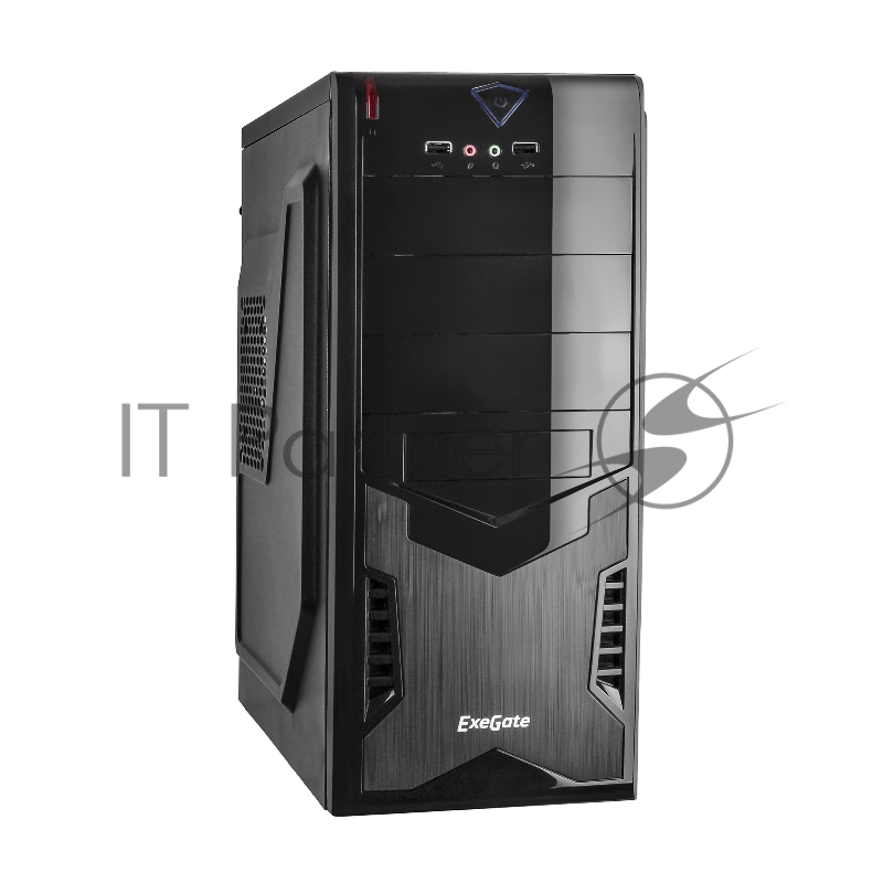 Компьютерный корпус Miditower ExeGate CP-601 Black, ATX, (CP450W, 80мм), 2хUSB, Audio