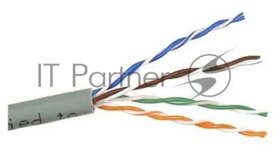 Кабель TWT UTP, 4 пары, Кат.5e, PVC, серый, 100 метров