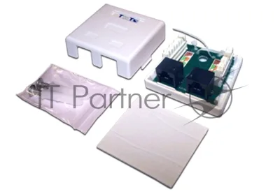 Настенная розетка, 2 порта RJ-45 категории 6, STP, белая