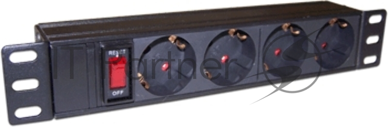 Блок розеток 10" 4 шт., 10A 250V, без шнура питания