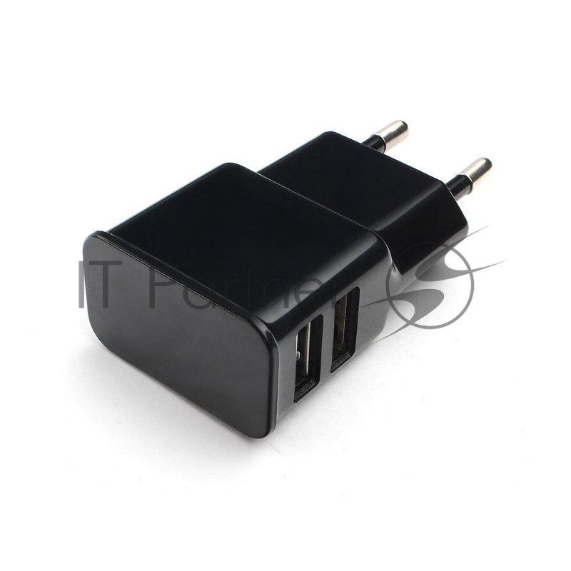 Сетевое зарядное устройство Cablexpert MP3A-PC-12 100/220V - 5V USB 2 порта, 2.1A, черный