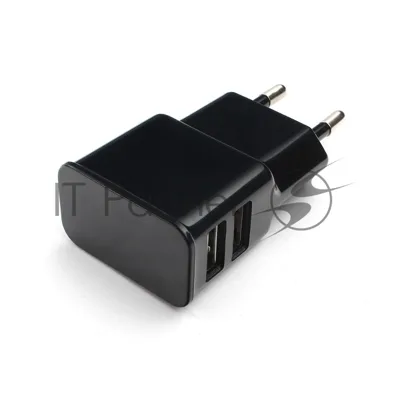 Сетевое зарядное устройство Cablexpert MP3A-PC-12 100/220V - 5V USB 2 порта, 2.1A, черный