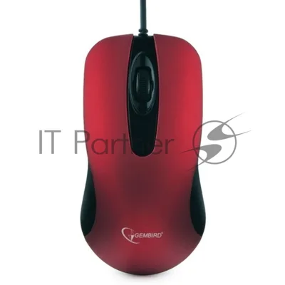 Мышь проводная Gembird MOP-400-R красный, 1000 dpi, USB, кнопки - 3