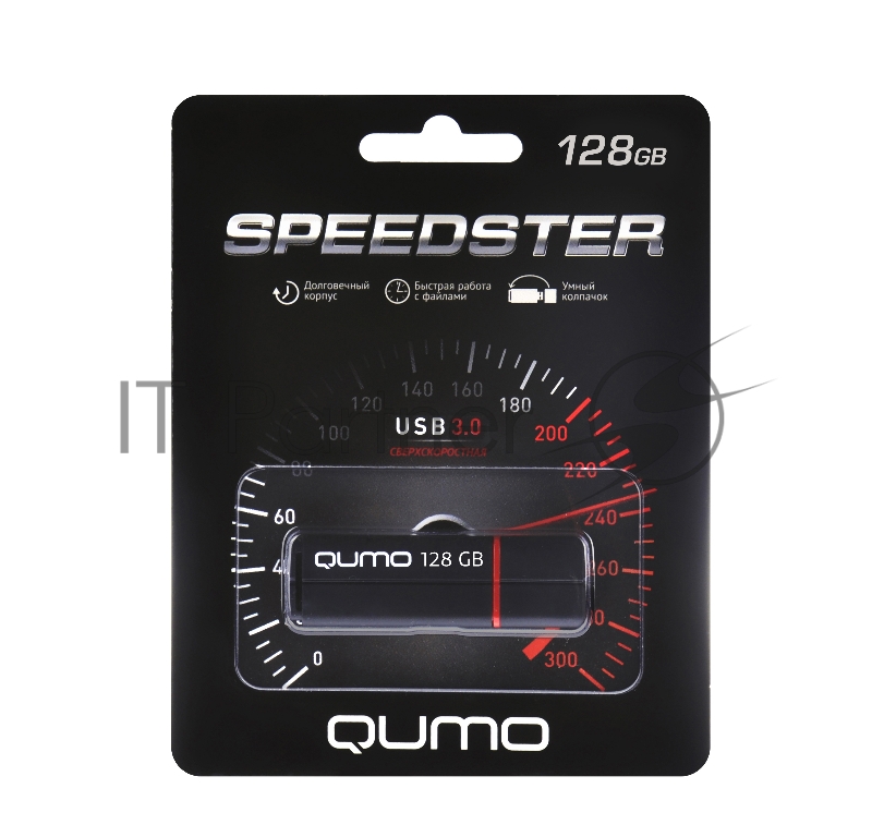 Флешка USB QUMO 128Gb SPEEDSTER 3.0 BLACK, цвет корпуса черный (QM128GUD3-SP-black)