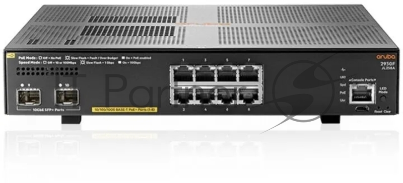 Коммутатор HPE Aruba 2930F 8G PoE+ 2SFP+, 8×1 Гбит/с PoE+ + 2×10 Гбит/с SFP+, управляемый
