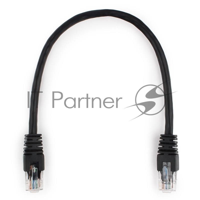 Патч-корд UTP Cablexpert PP6U-0.25M/BK cat.6, 0.25м, литой, многожильный, черный