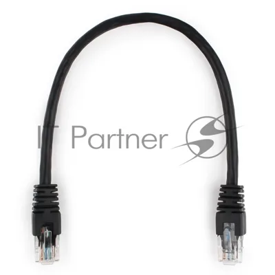 Патч-корд UTP Cablexpert PP6U-0.25M/BK cat.6, 0.25м, литой, многожильный, черный